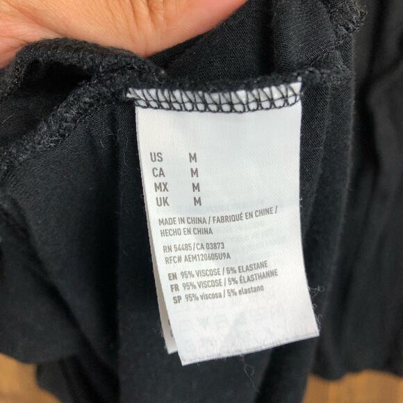 American Eagle Outfitters Womens Romper Black Flowy Soft & Sexy Open Back M - Picture 12 of 13